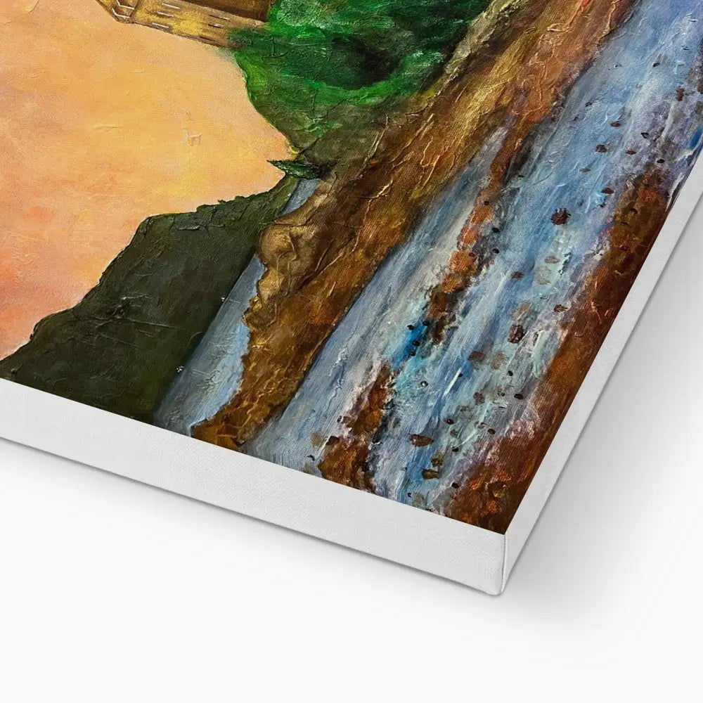 Textured painting of a waterfall cascading down a mountain for eco-friendly art display