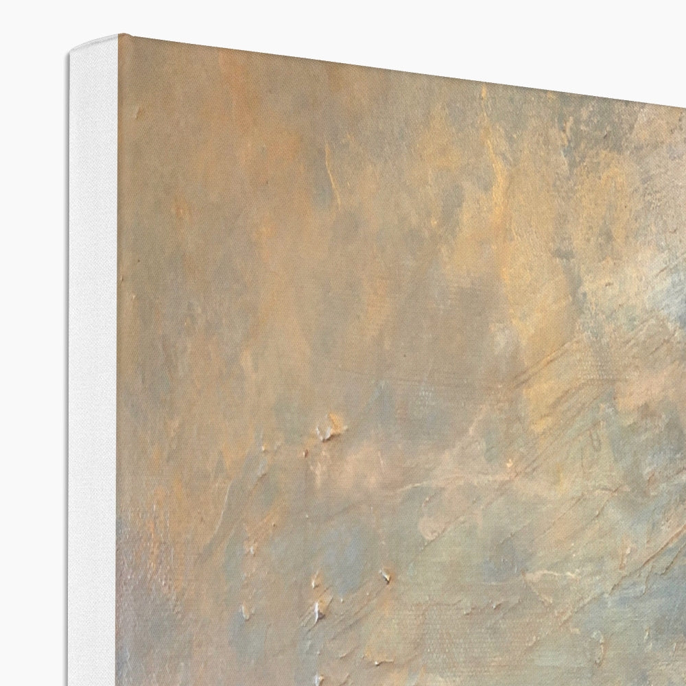 Loch Druidibeg gold textured canvas wall art with metallic shimmer