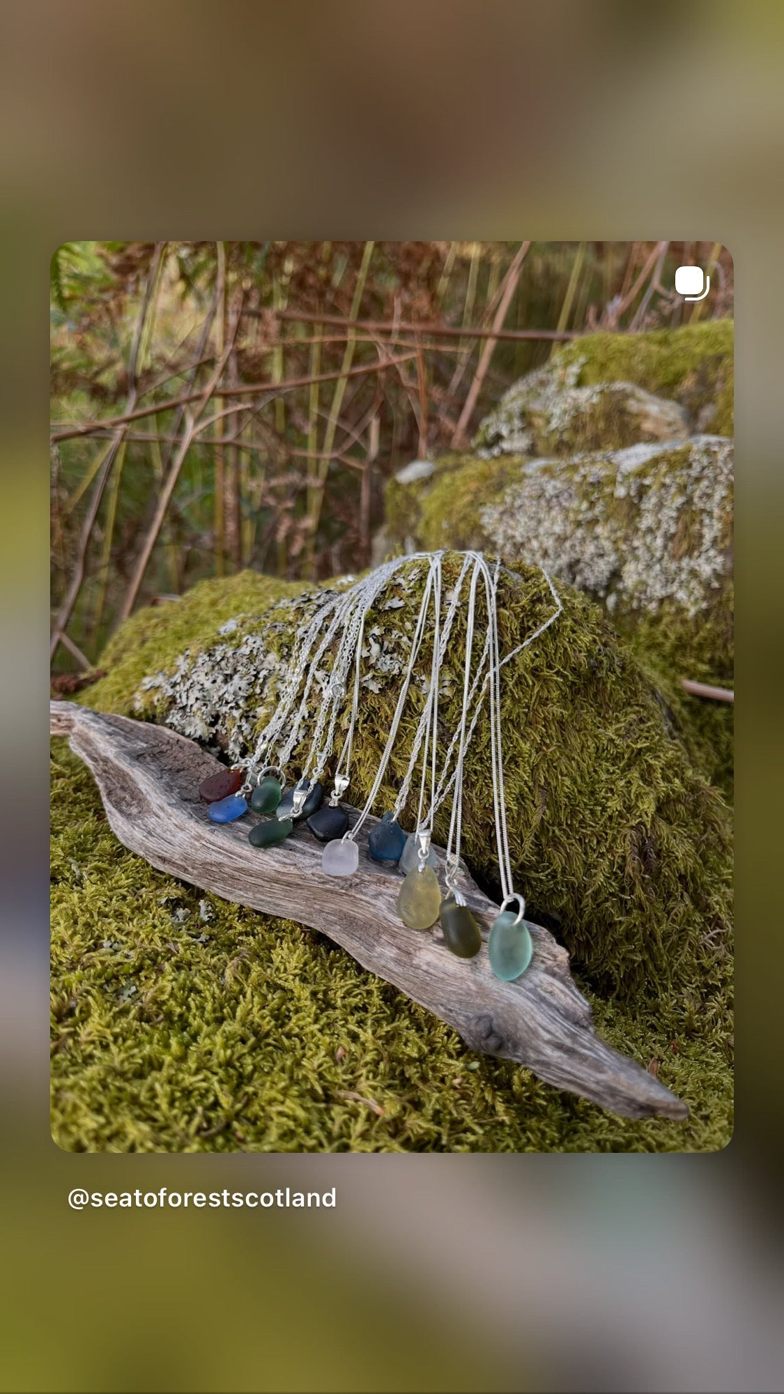 Seaglass Mermaids Tears 925 Halsketten