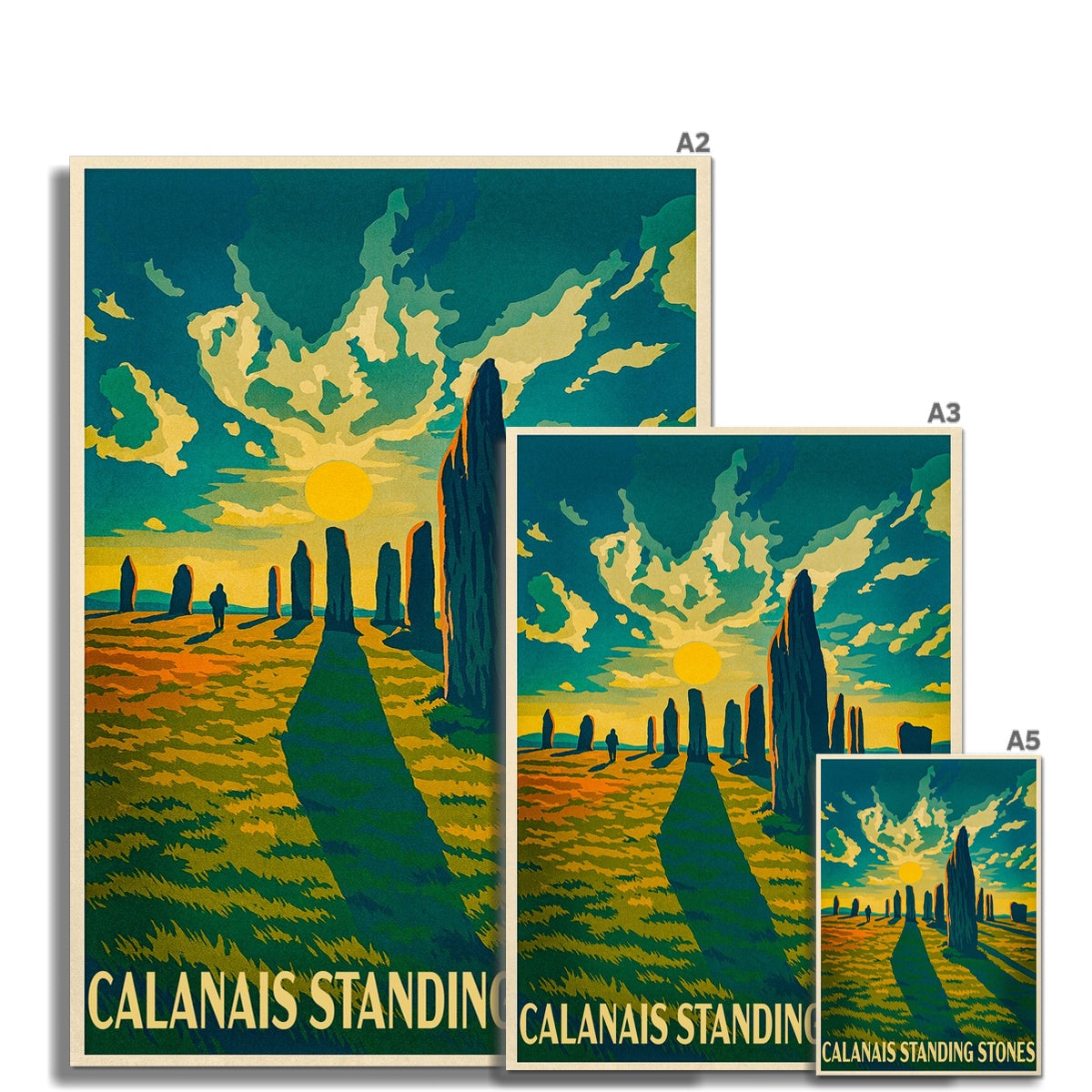 Calanais Standing Stones - Isle of Lewis - Vintage Travel Poster Fine Art Print