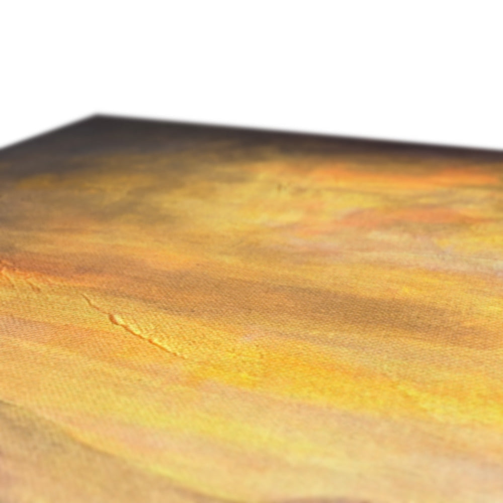 Castle Stalker Glow abstract textured canvas print in warm yellow orange hues