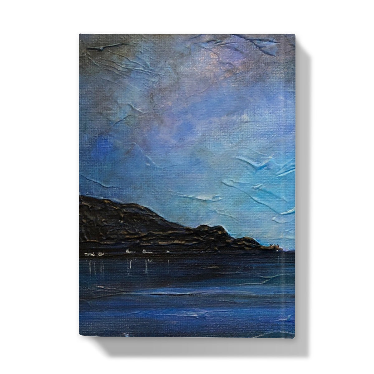 Loch Ness Moonlight journal cover: serene coastal painting