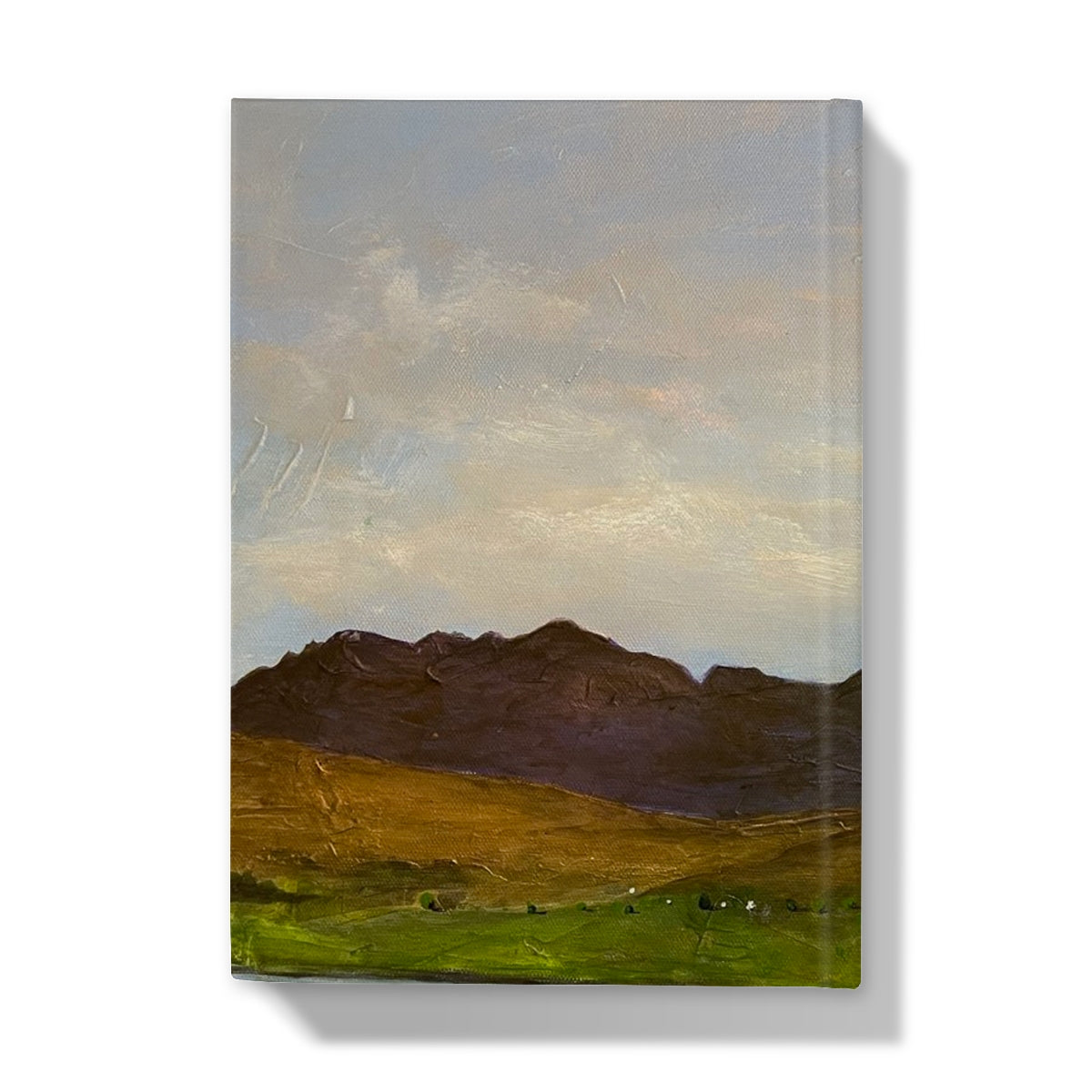 Landscape painting of mountains and hills on The Road To Carbost journal