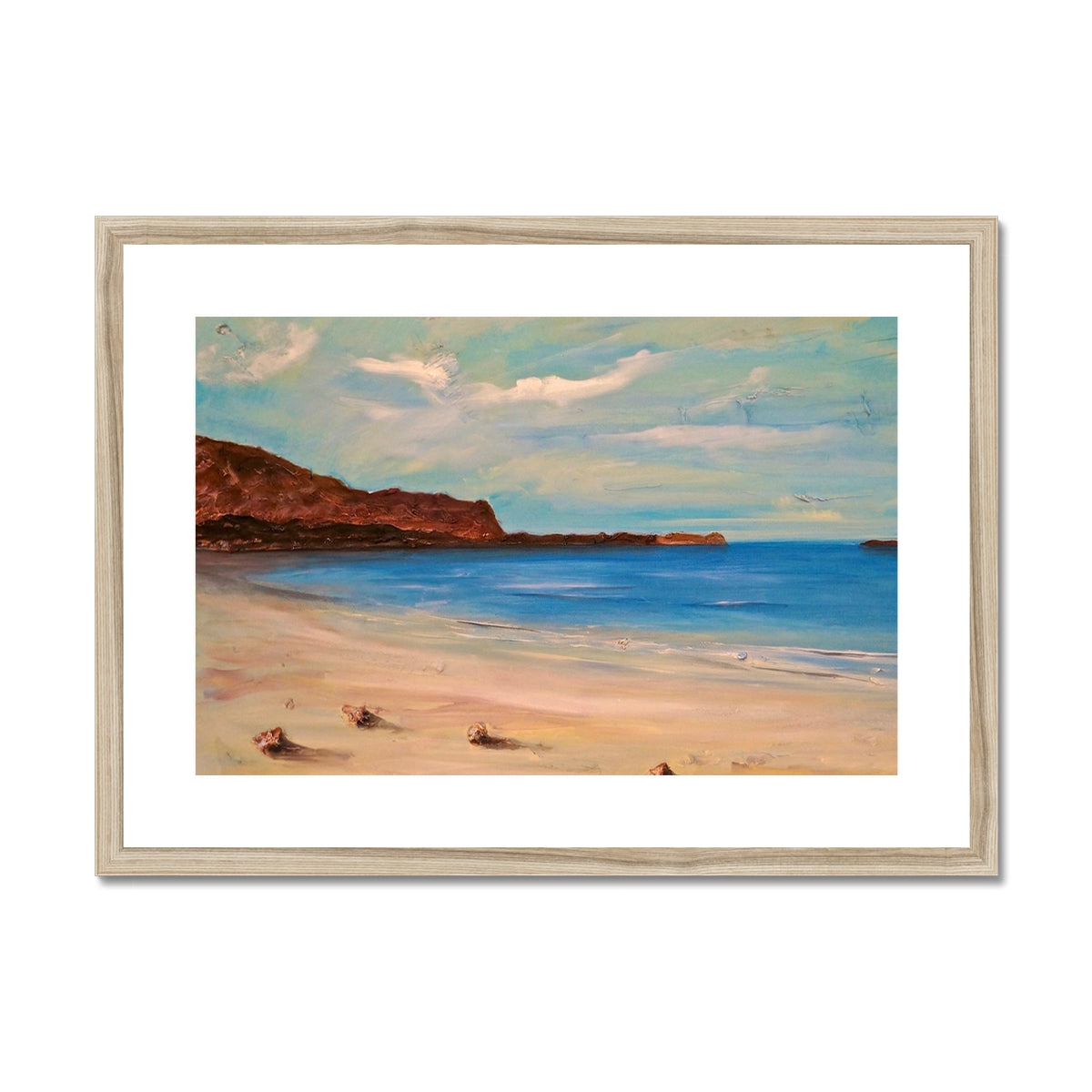 Bosta Beach Lewis wooden framed beach scene print