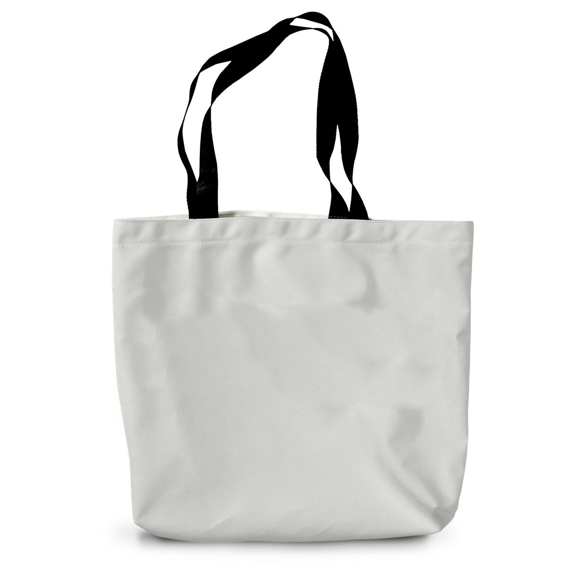 Minimalist off-white Dubh Ridge Moonlight canvas tote with black handles