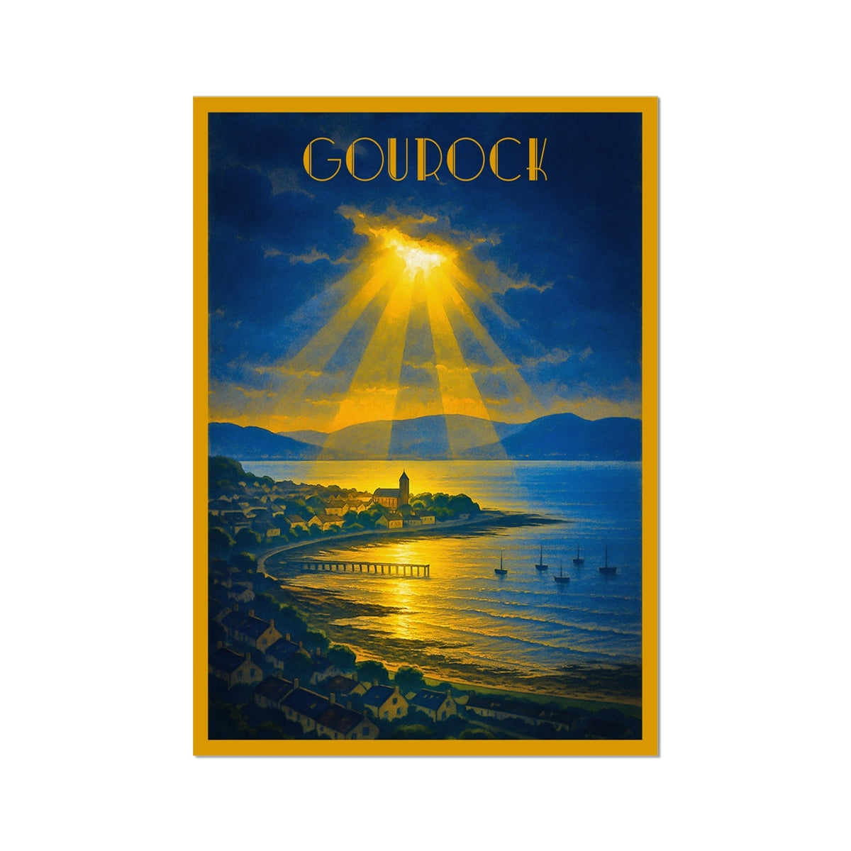 Lyle Hill - Spotlight on Gourock Fine Art Print