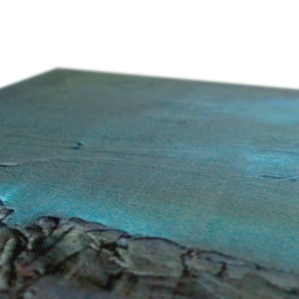 Polished blue green marble slab with natural veining, Table Mountain SA canvas