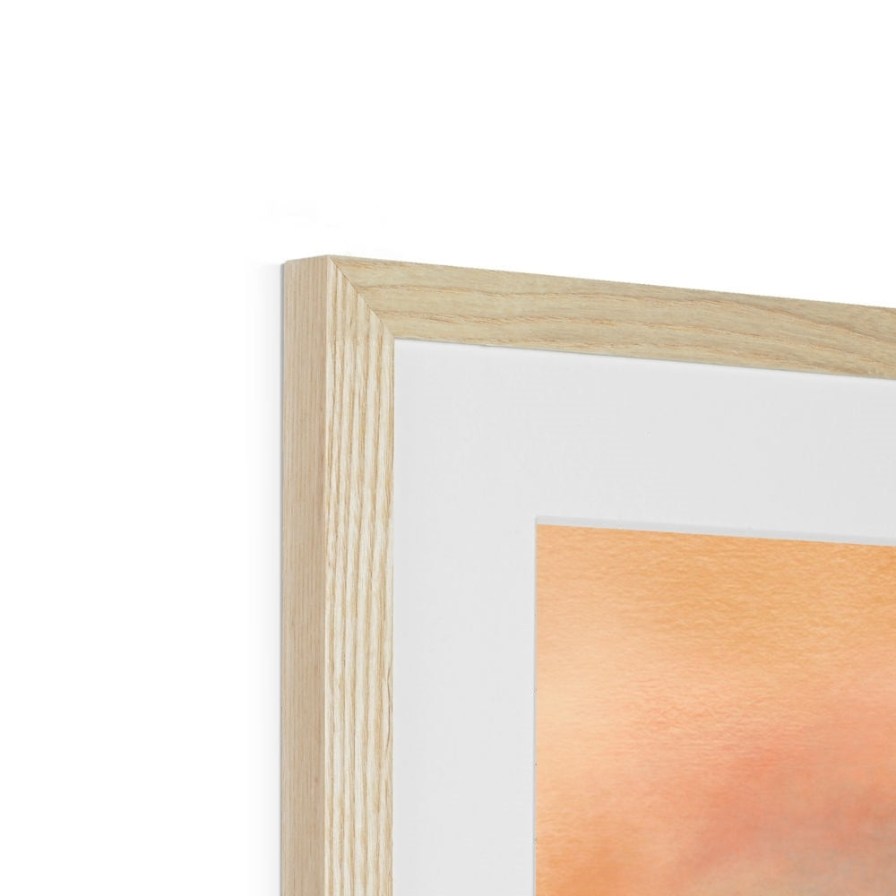 Dirleton Castle & Gardens framed print in wooden frame with white mat