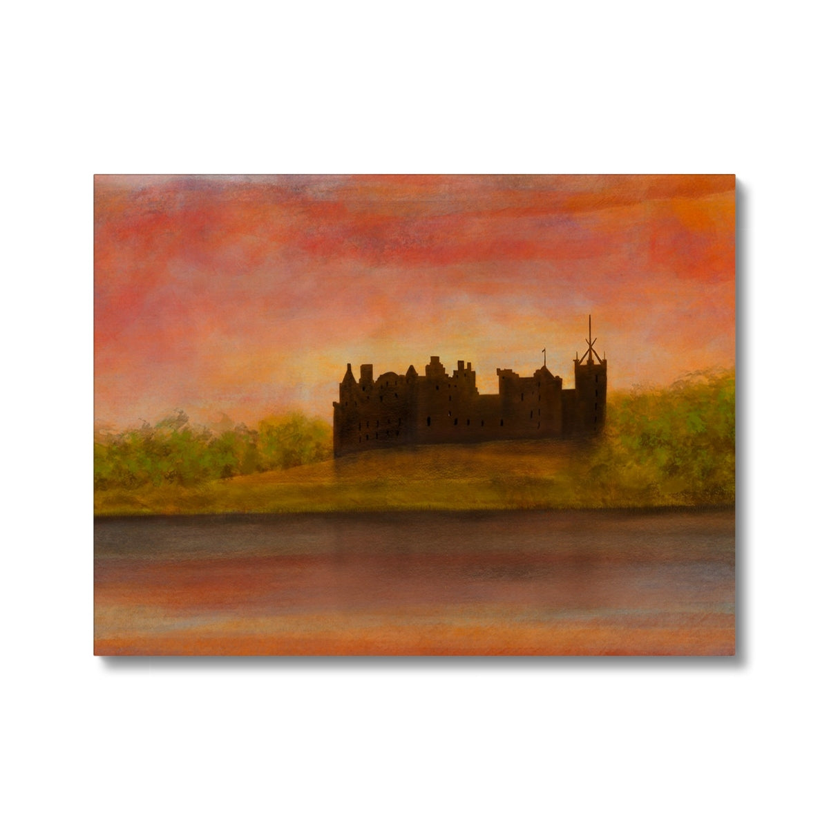 Linlithgow Palace sunset medieval castle silhouette wall art print