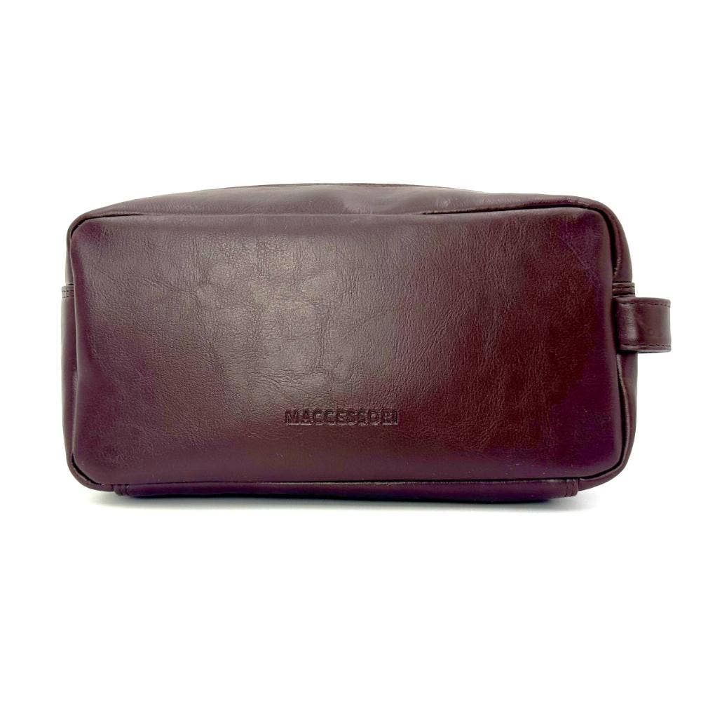 Trousse de toilette Harris Tweed à carreaux bleus et marrons | Cadeaux Maccessori