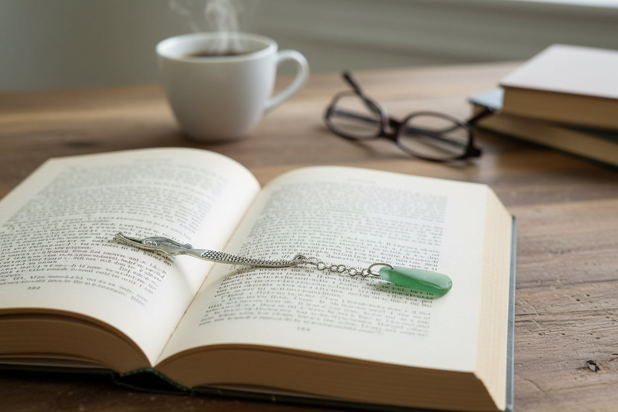 Scottish Seaglass Silver Bookmark - Mermaid Tails