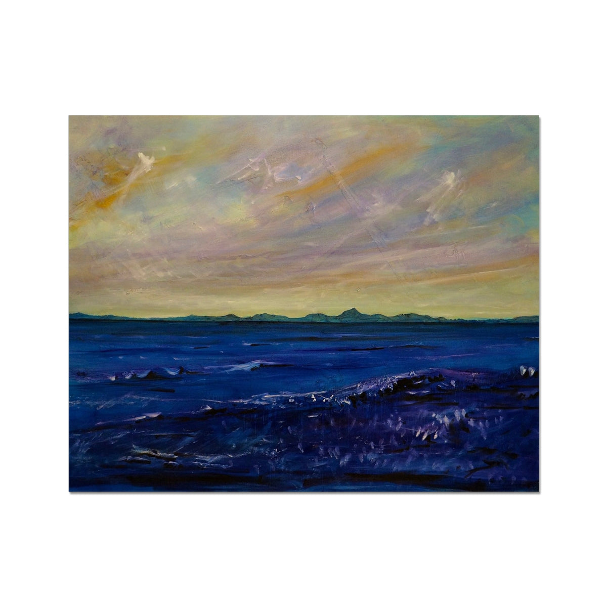 Jura Artist Proof ocean wave canvas print in deep blue hues