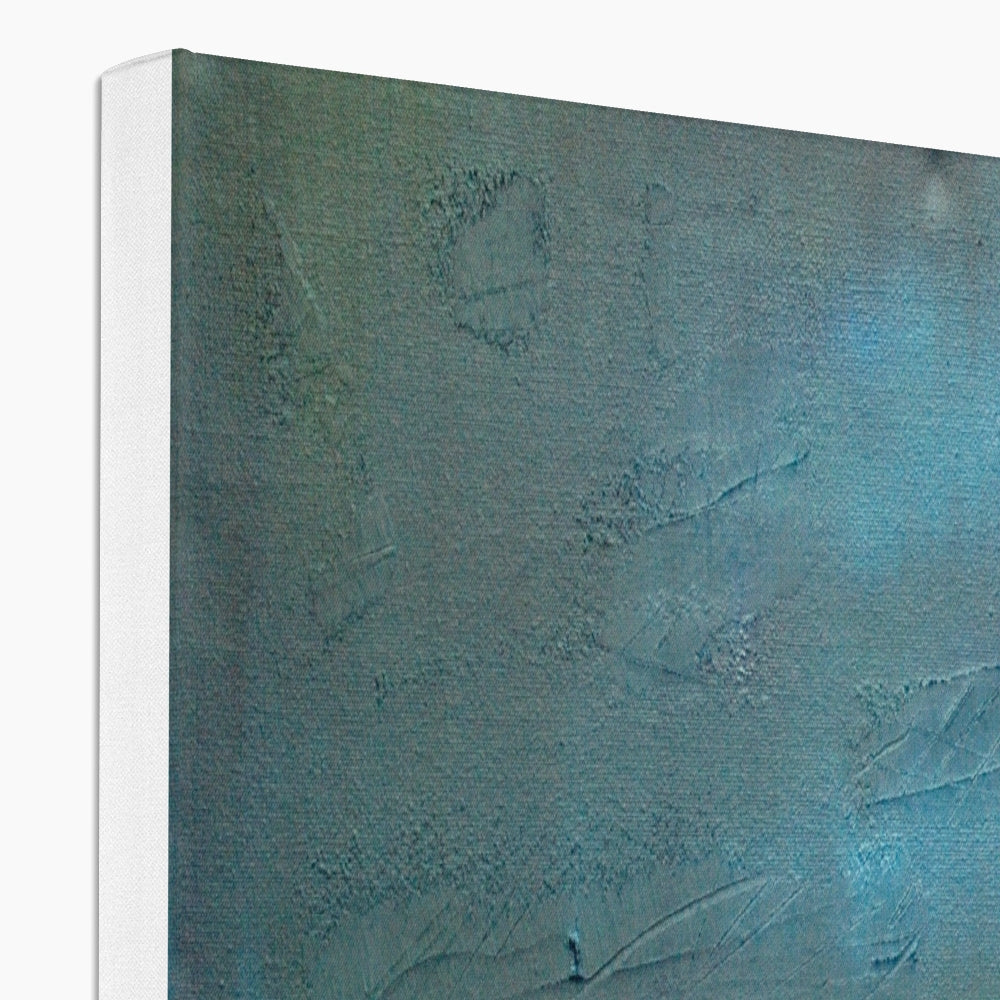 Teal abstract Table Mountain South Africa canvas wall art