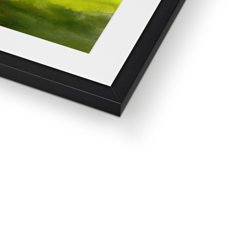 Black matte framed Dirleton Castle & Gardens green abstract art print
