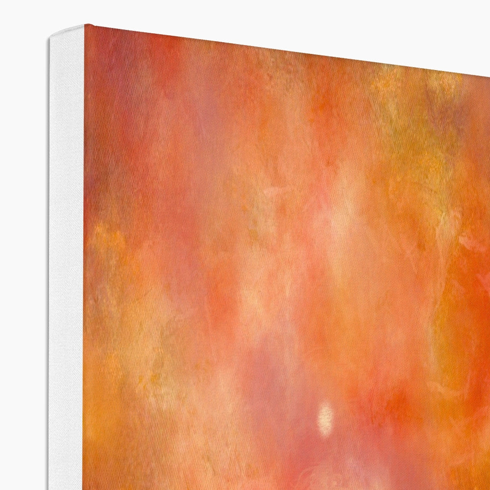 Calgary Beach Sunset Mull Canvas: orange pink abstract textured wall art