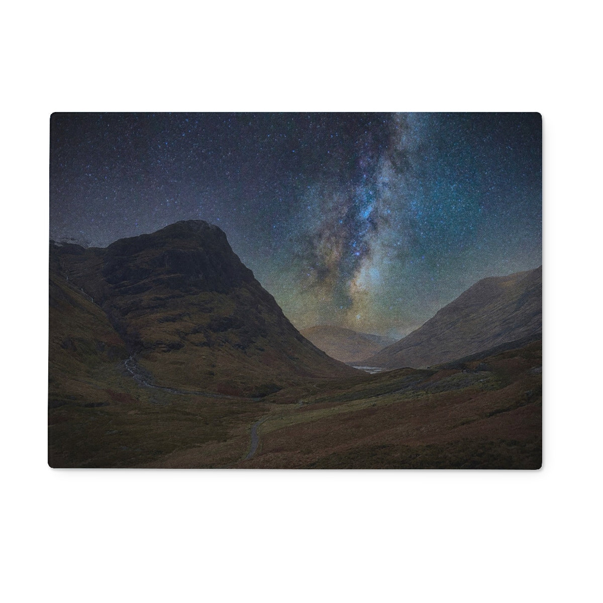 Milky Way Galaxy Night Sky on Glencoe Starlight Glass Chopping Board