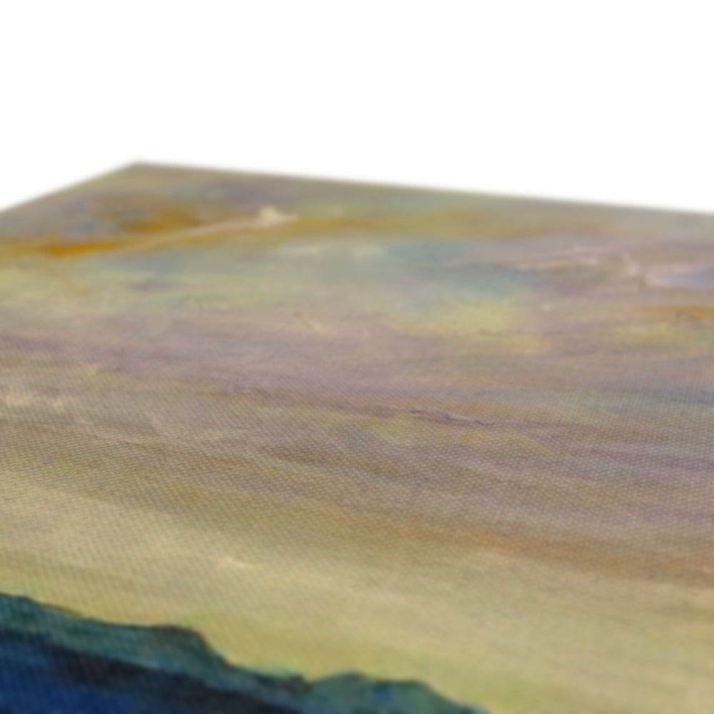 Jura Canvas: Green and blue abstract painting with textured brushstrokes