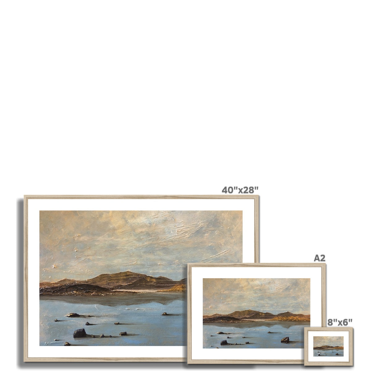 40x28 inch framed Loch Druidibeg coastal minimalist print