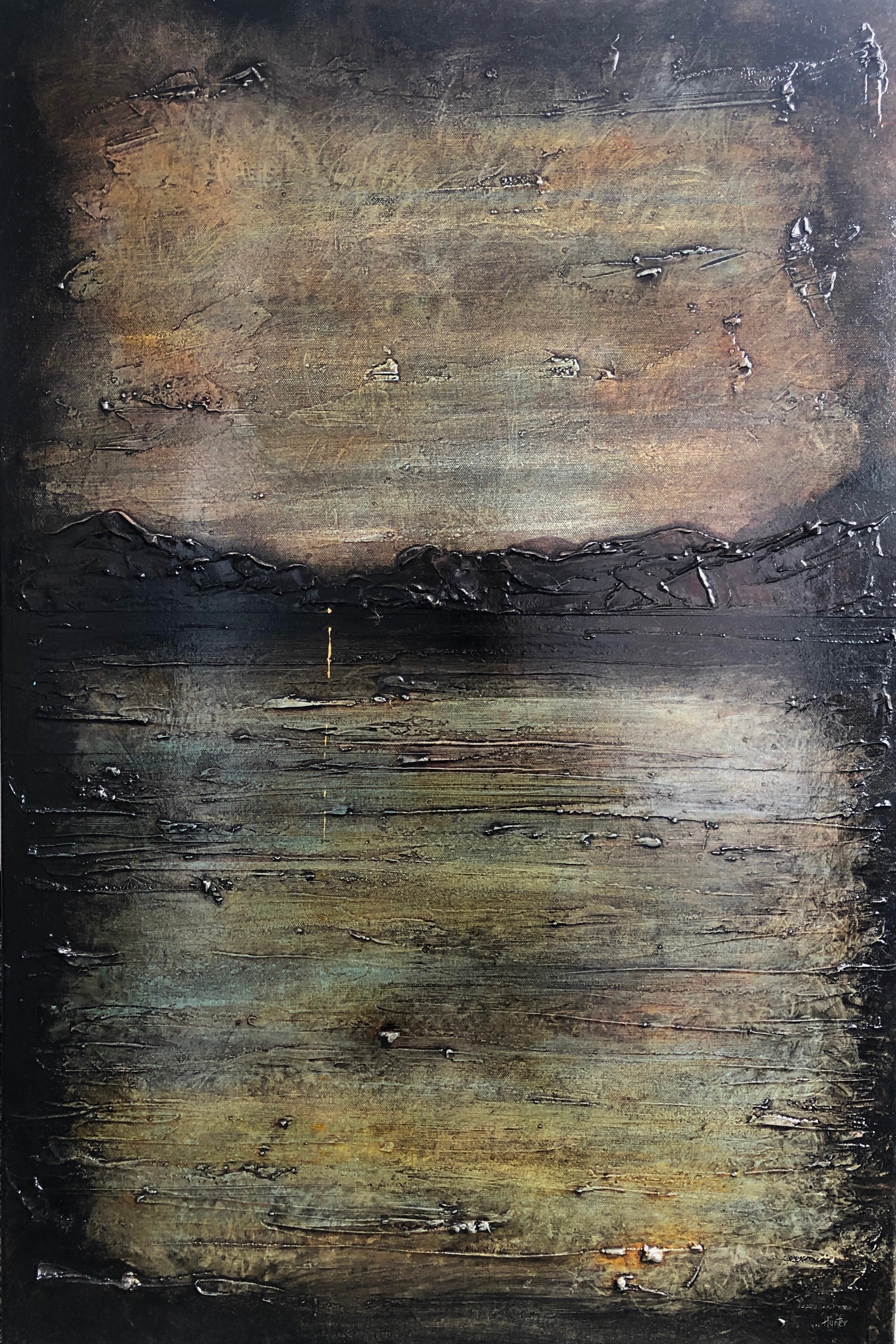 A Brooding Clyde Night - Original Abstract Impressionistic Painting