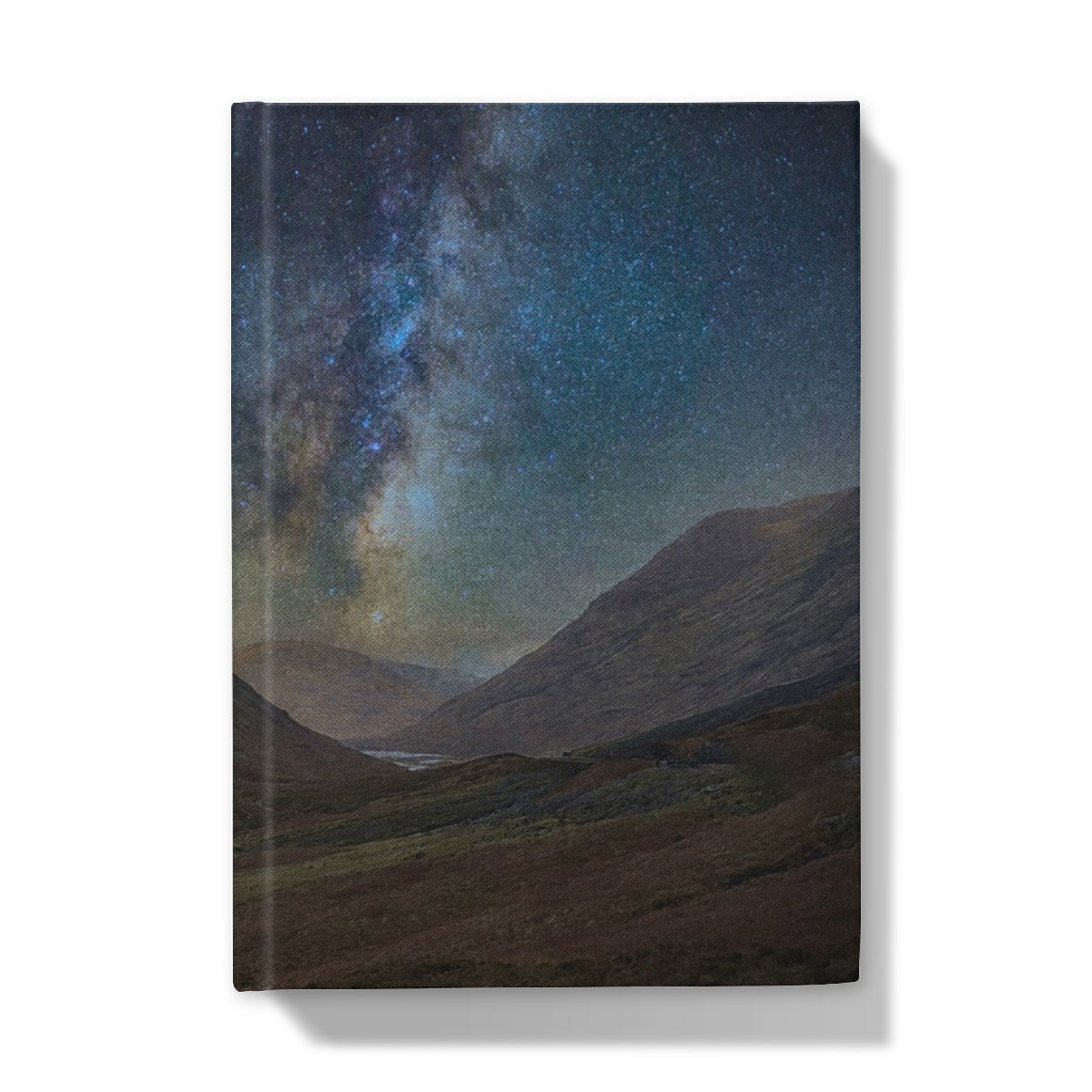Glencoe Starlight Journal with starry night over mountains canvas print