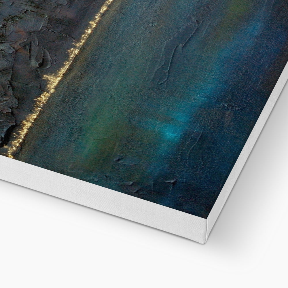 Blue and gold abstract Table Mountain South Africa canvas print