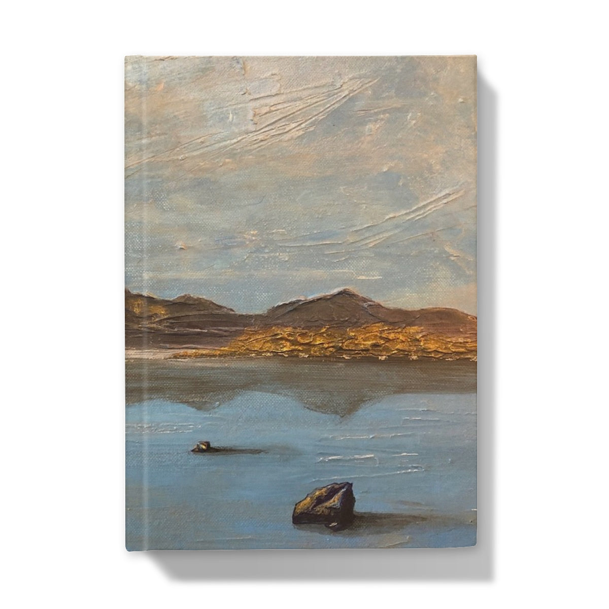 Blue and brown abstract landscape canvas print on Loch Druidibeg journal