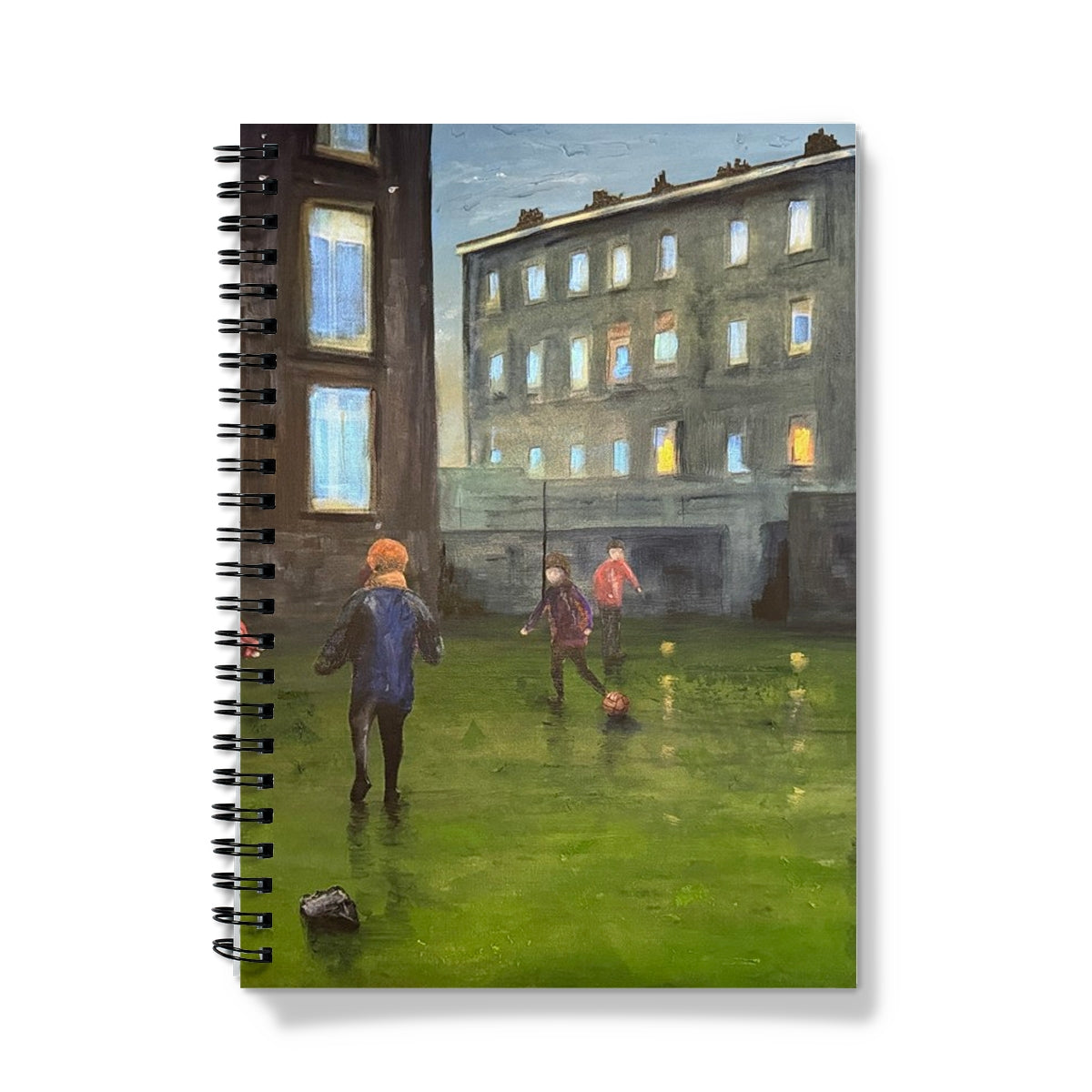 Time Notebook: Spiral-bound with kids soccer cityscape cover