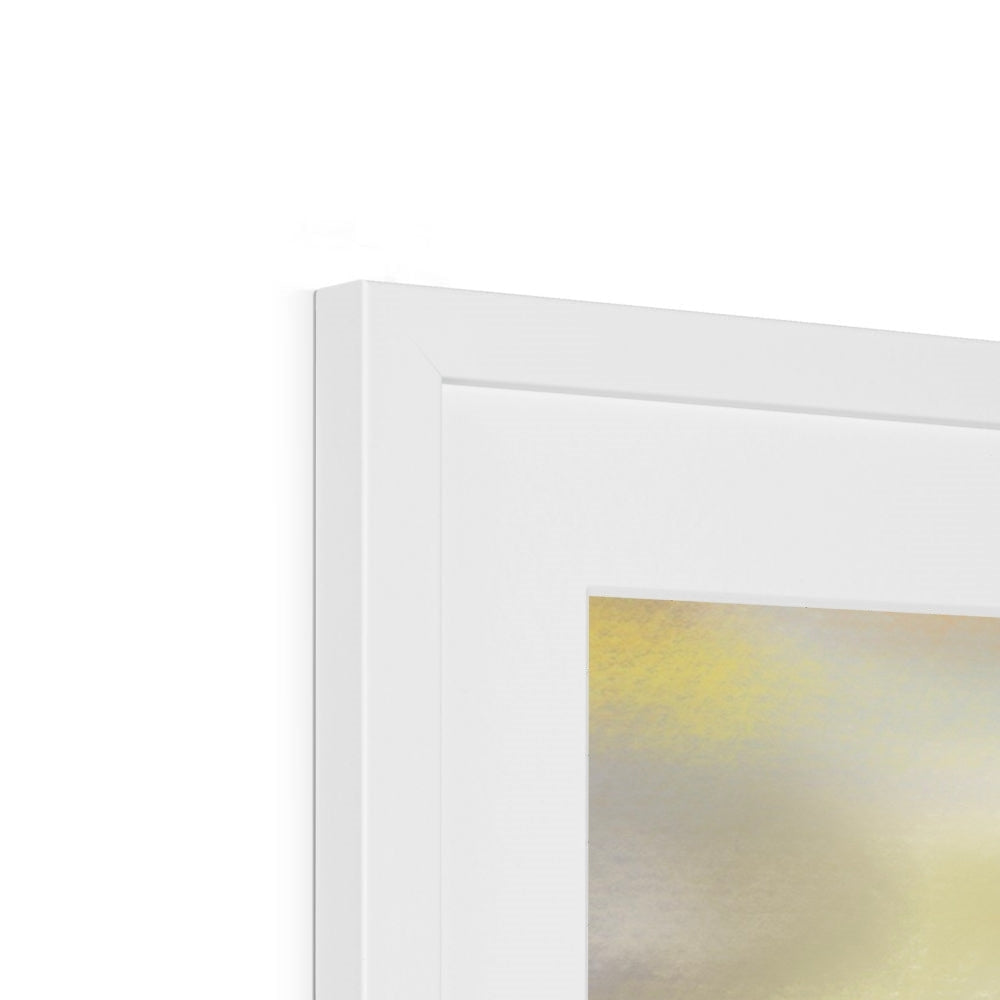 Achiltibuie framed print in white rectangular shadow frame