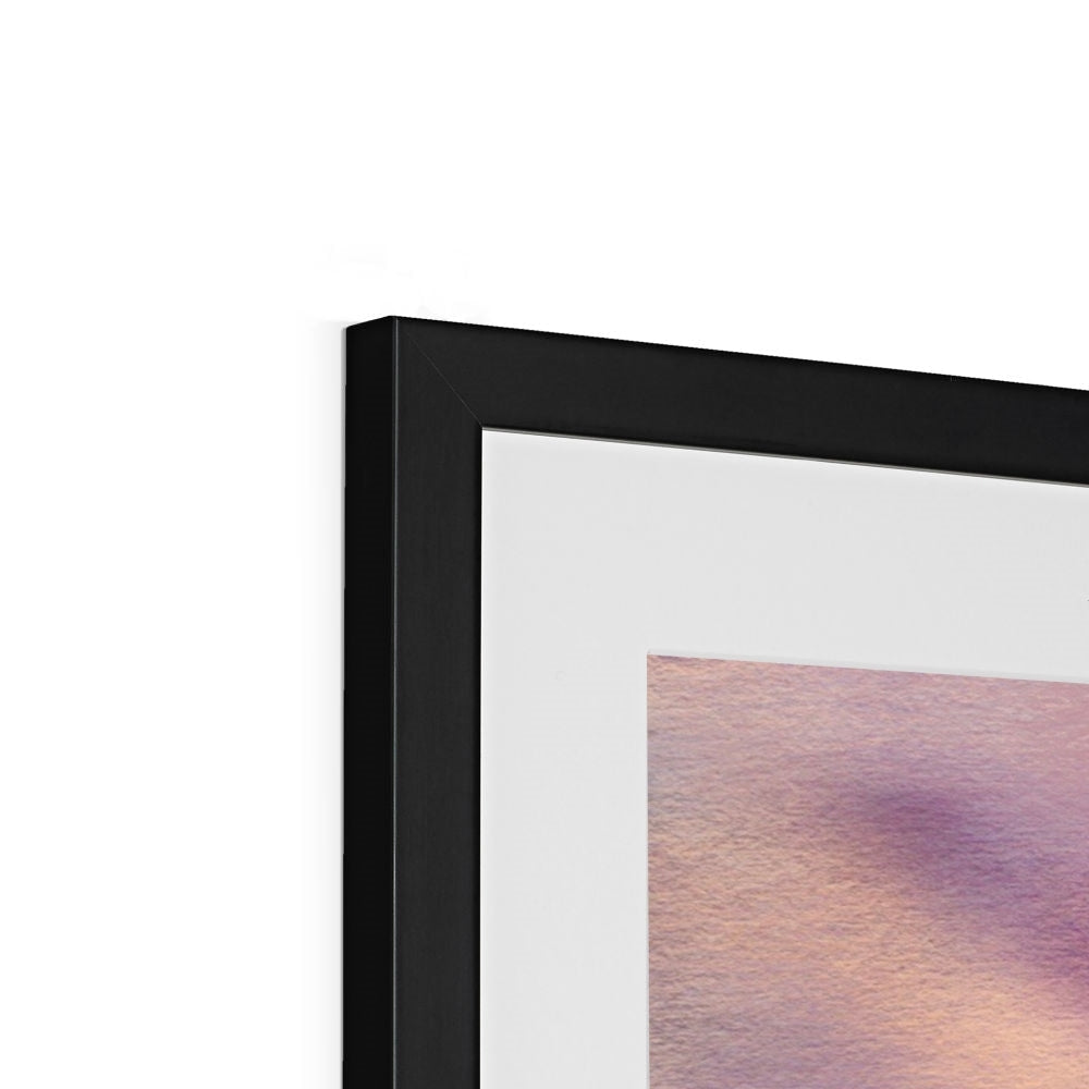 Black matte frame with white mat and Admiralty Jetty Dusk abstract art print