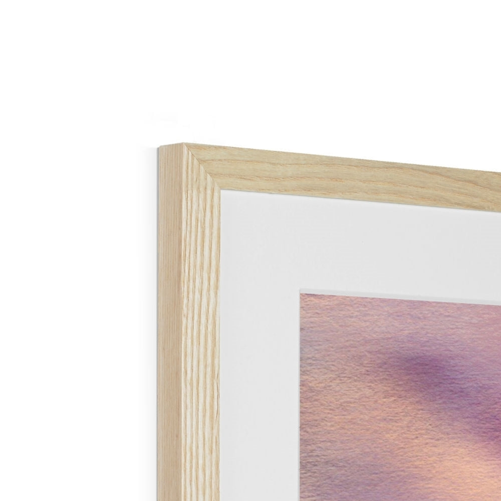 Admiralty Jetty Dusk abstract print in light oak frame with white mat