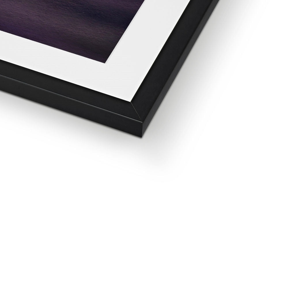 Black matte frame with white mat and dark purple Admiralty Jetty Dusk artwork