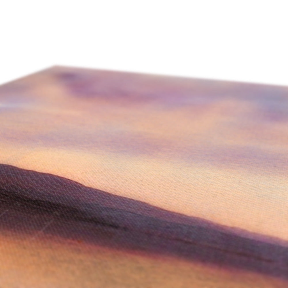 Pink and purple striped textured Admiralty Jetty Dusk canvas cushion