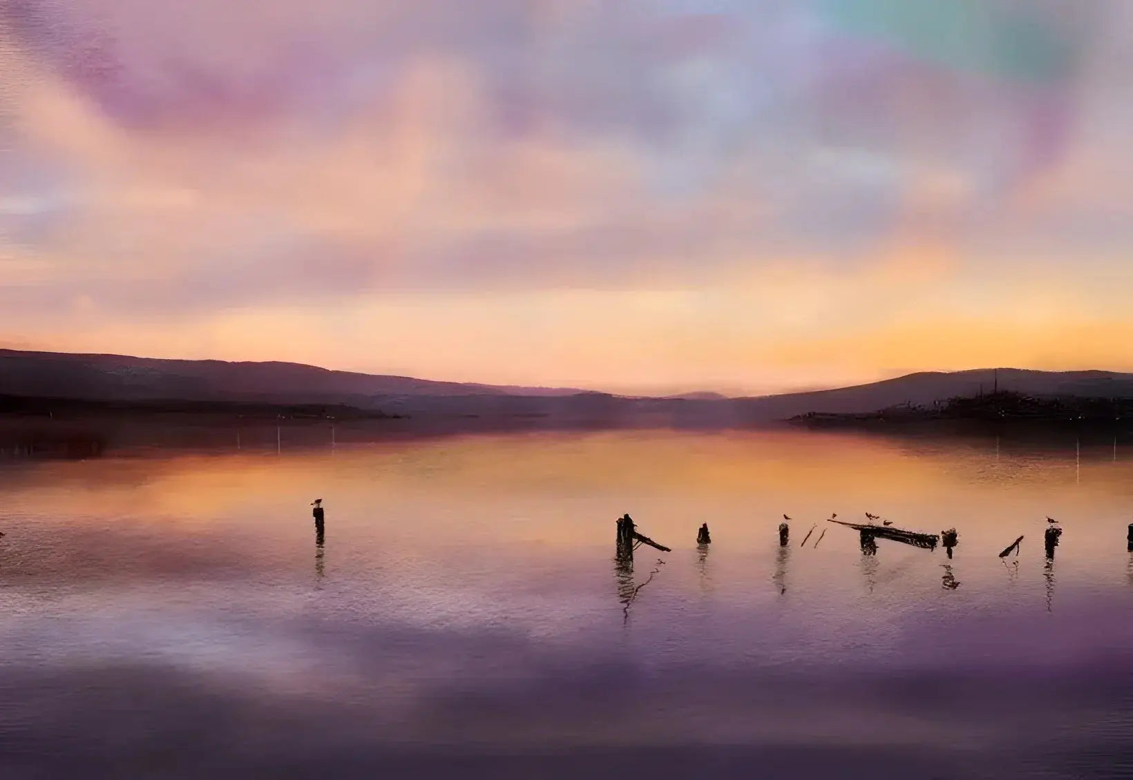 Admiralty Jetty Dusk Giclee Prints - River Clyde Art Gallery Scotland Worldwide Shipping