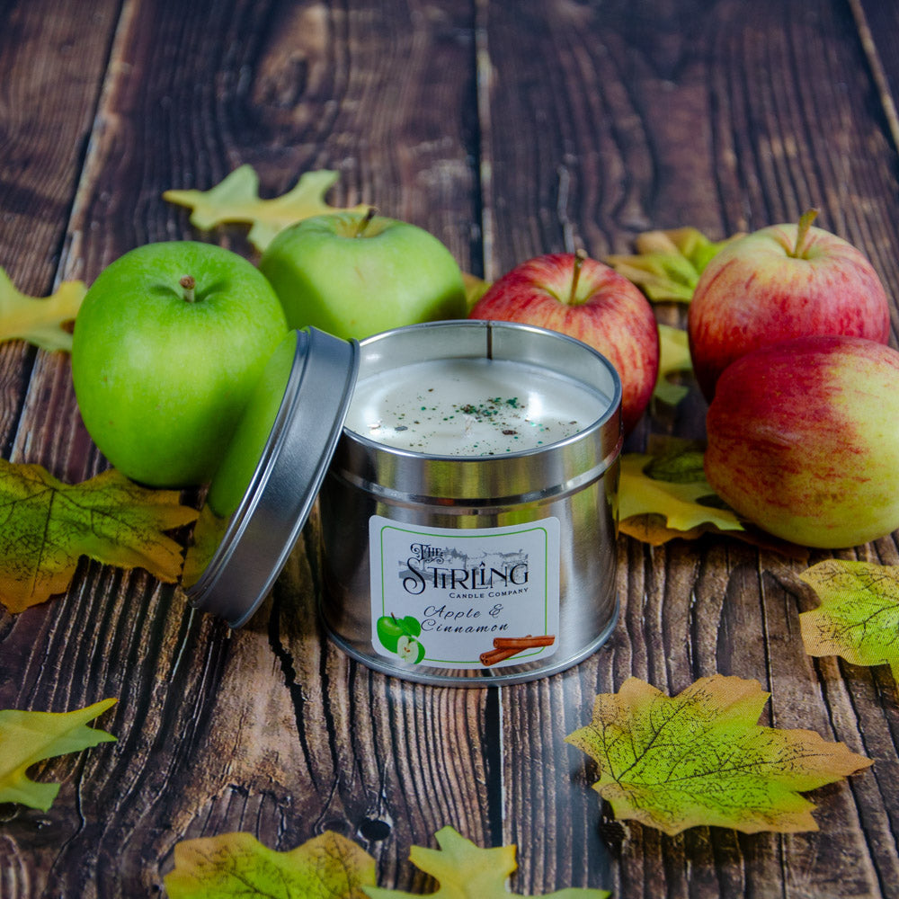 Apple & Cinnamon travel tin candle by Stirling Candle Company