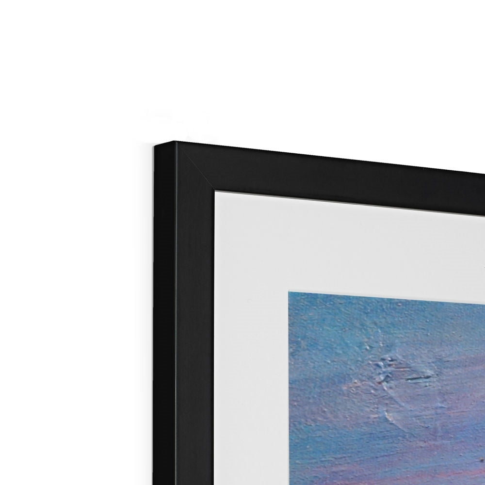 Black Matte Frame with Textured Approaching The Cobbler Art Print