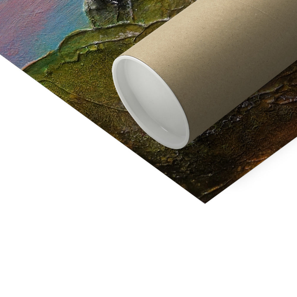 Brown cardboard tube with white cap for Approaching The Cobbler print