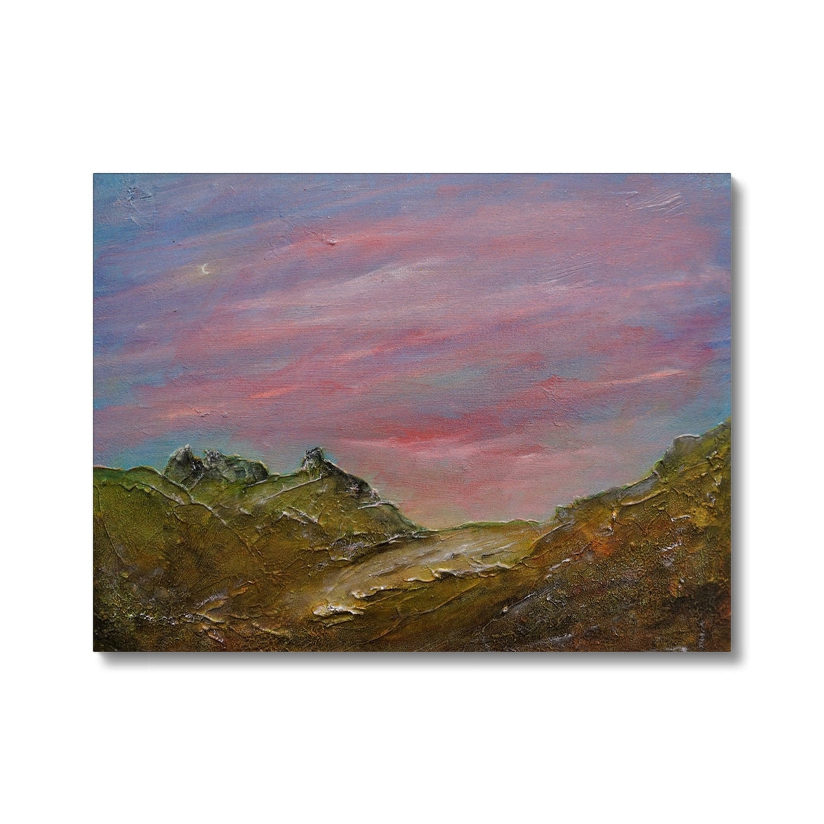 Purple and pink abstract landscape canvas print: Approaching The Cobbler
