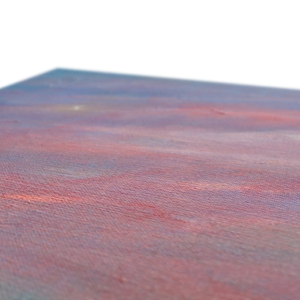 Red wooden cutting board with natural grain on Approaching The Cobbler canvas print