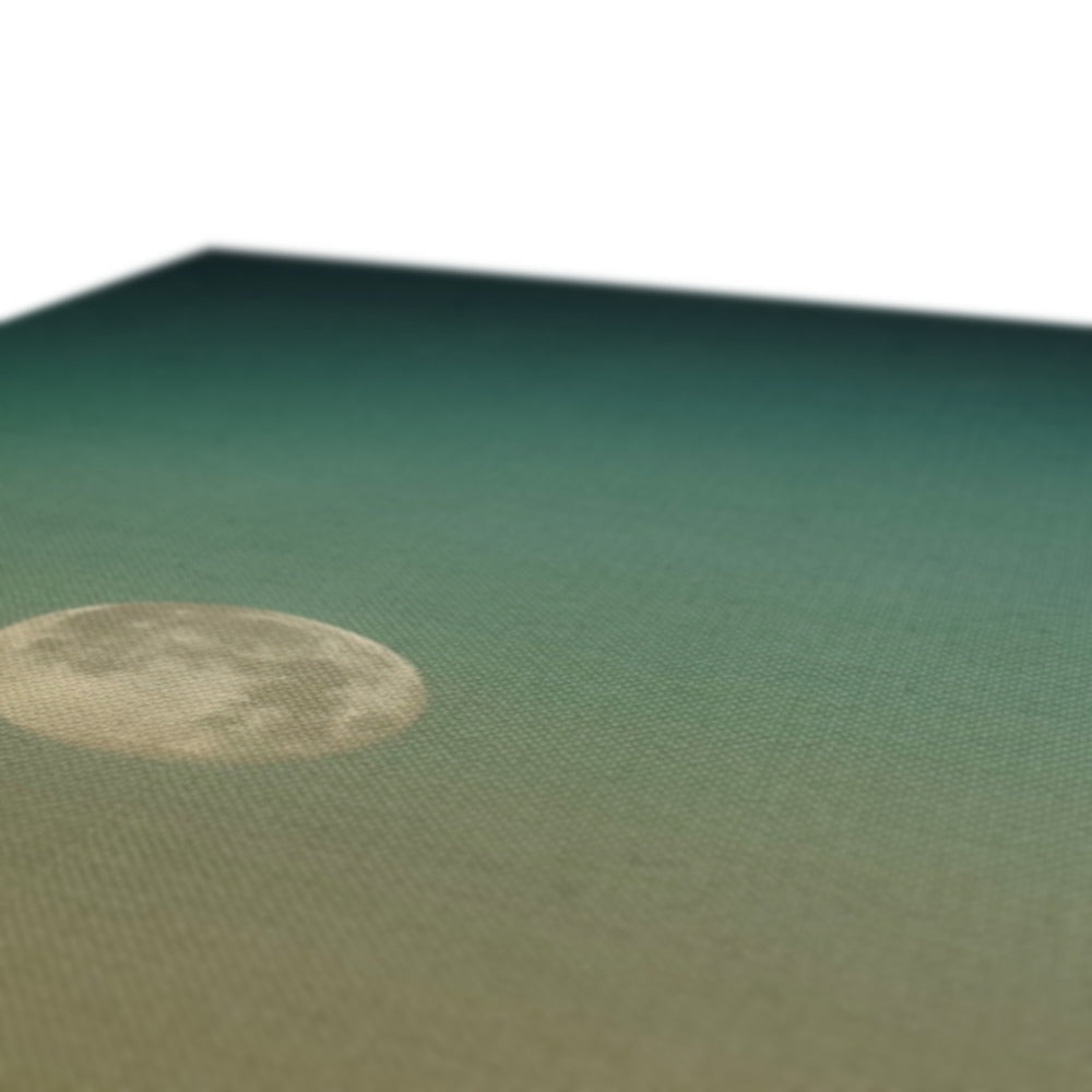 Green and white Argyll Moon beach mat with sand circle design