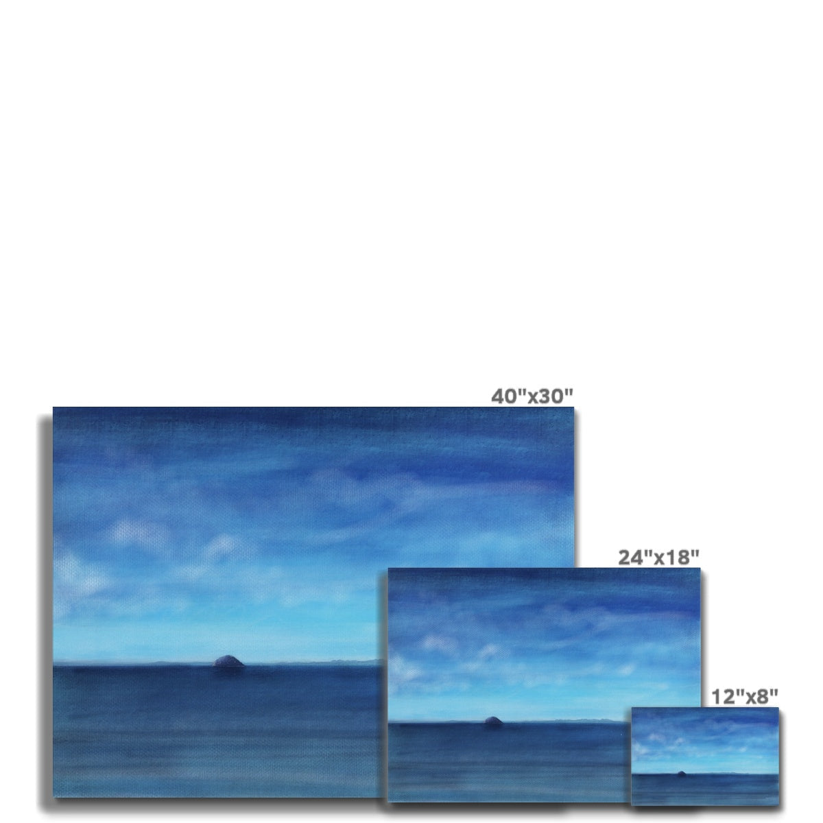 40x30 inch Arran & Ailsa Craig ocean view canvas print with serene blue sky