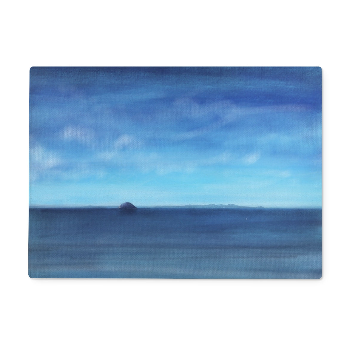 Blue Ocean Wave Canvas Print on Arran & Ailsa Craig Chopping Board