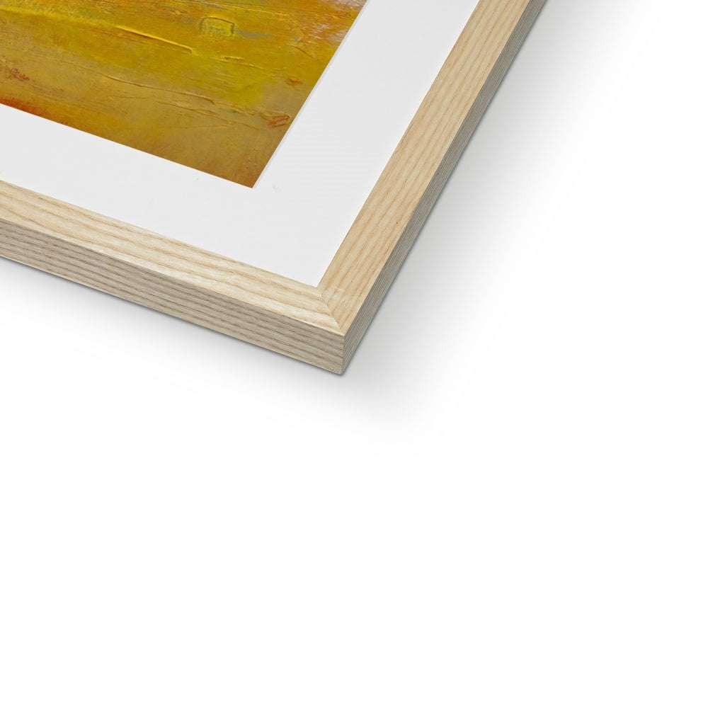 Arran Dusk abstract painting in wooden frame with white mat