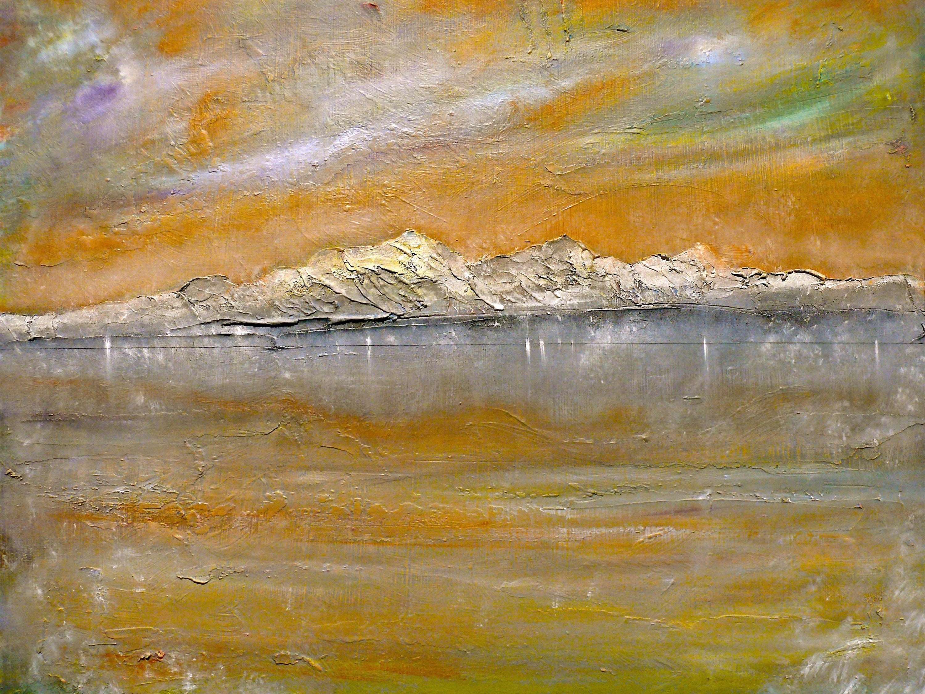 Textured landscape painting from Arran Snow Original Painting collection