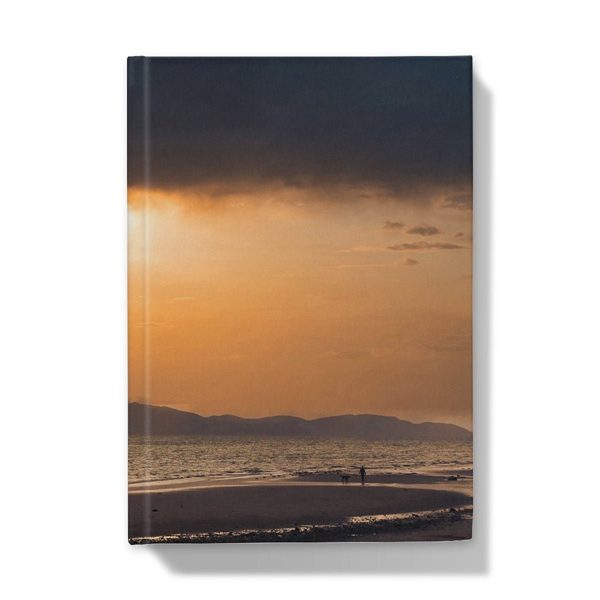 Canvas sunset beach scene wall art with person on sand