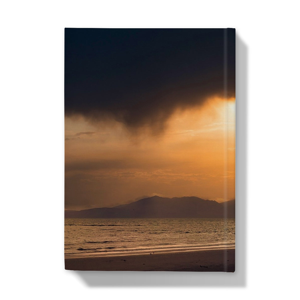 Canvas print of Arran Stormy Sunset over ocean in hardback journal
