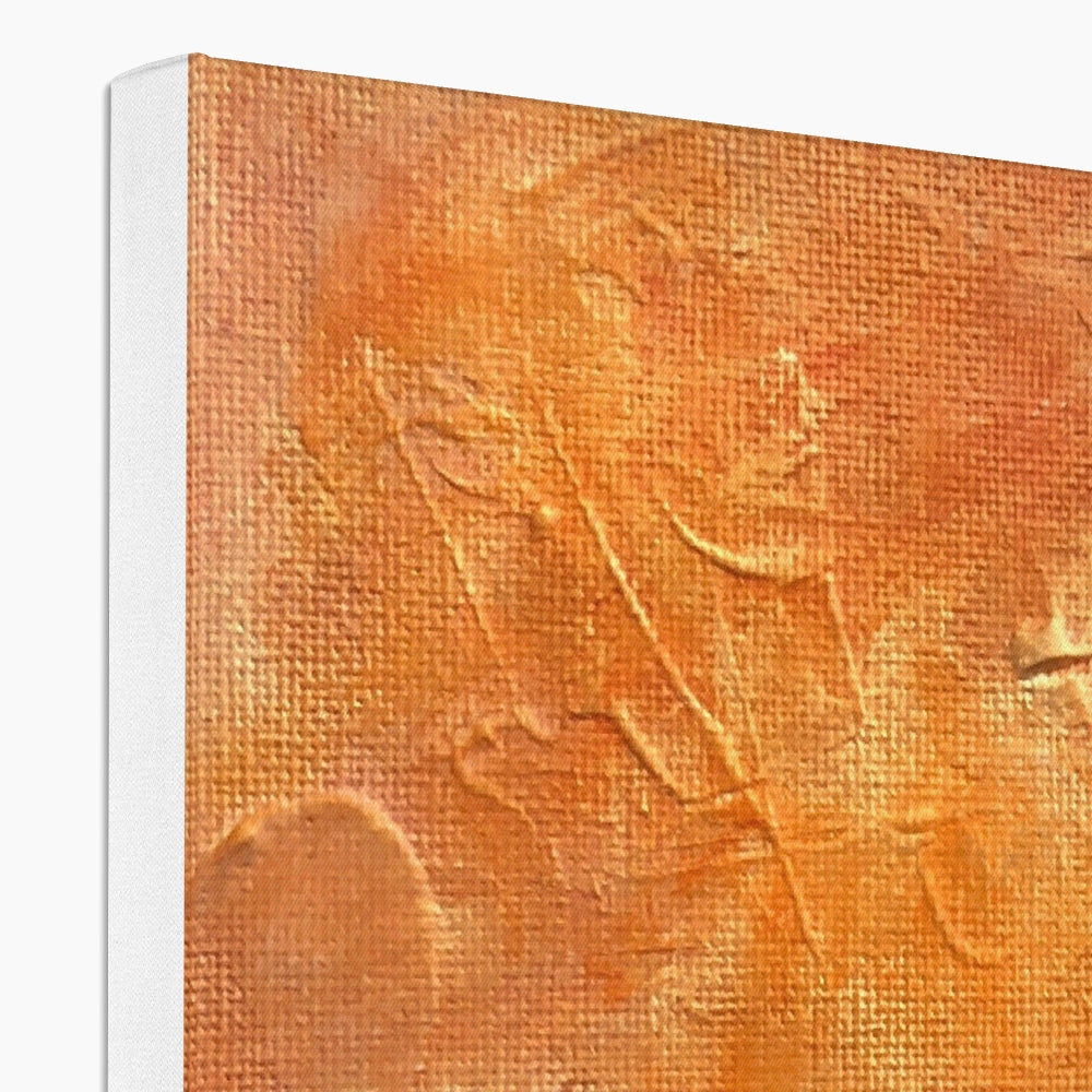 Orange textured impressionistic portrait on Arran Summer Nights canvas print