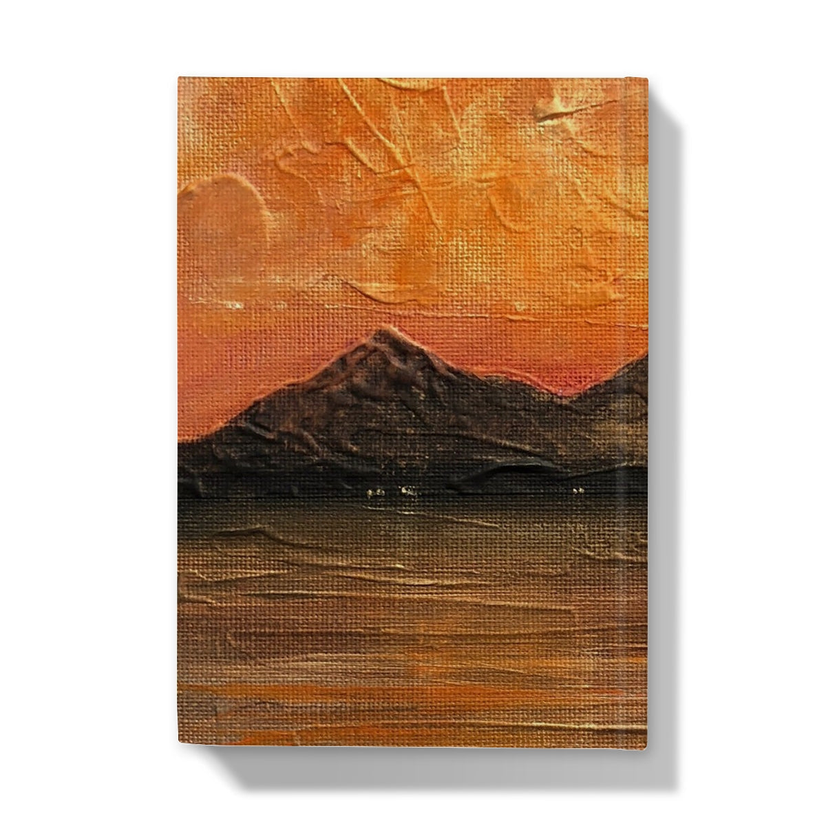Textured mountain silhouette sunset on Arran Summer Nights journal