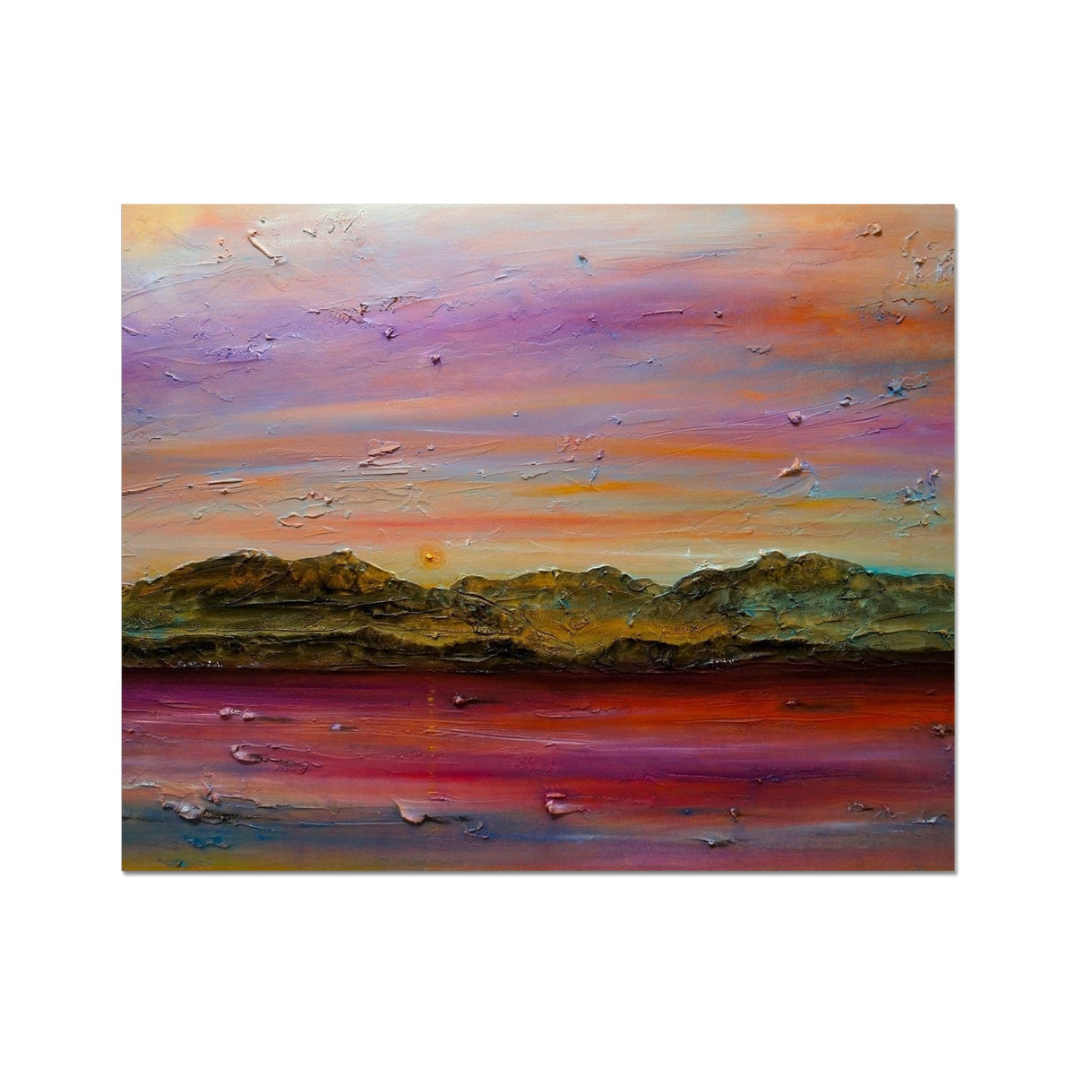 Arran Winter Dusk Artist Proof: Colorful Abstract Landscape Print