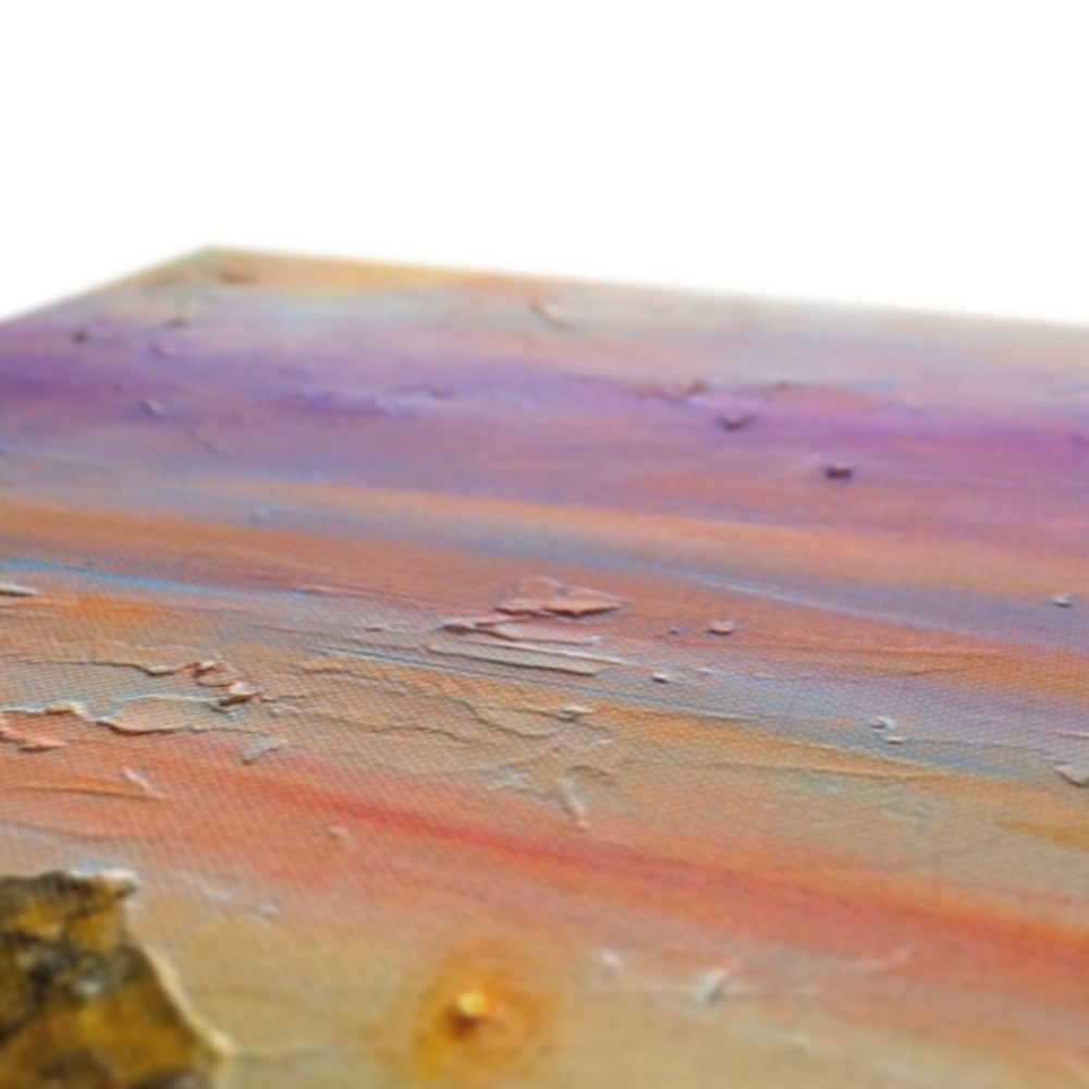 Multi-colored resin coaster with striped pattern and metallic accents