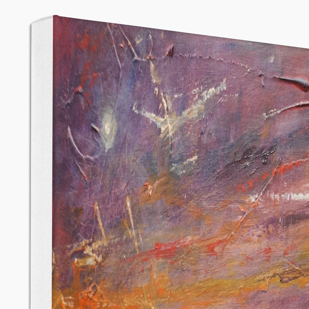 Storr Moonlight Skye abstract canvas print in purple, red, ochre hues